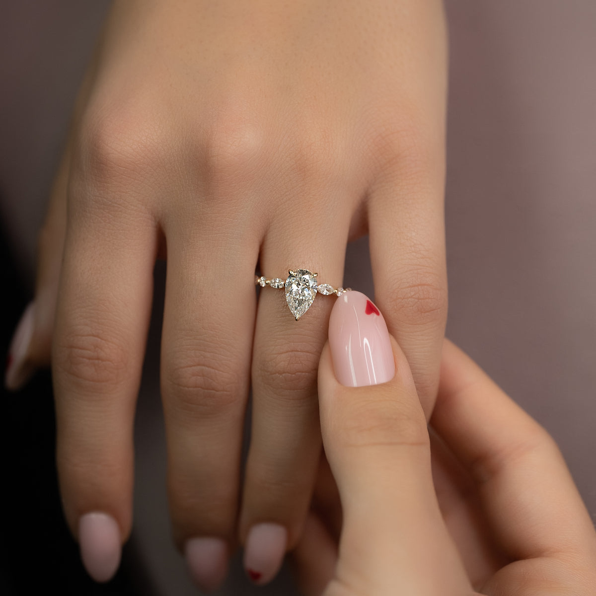 Fanciful Pear Diamond Wedding Ring