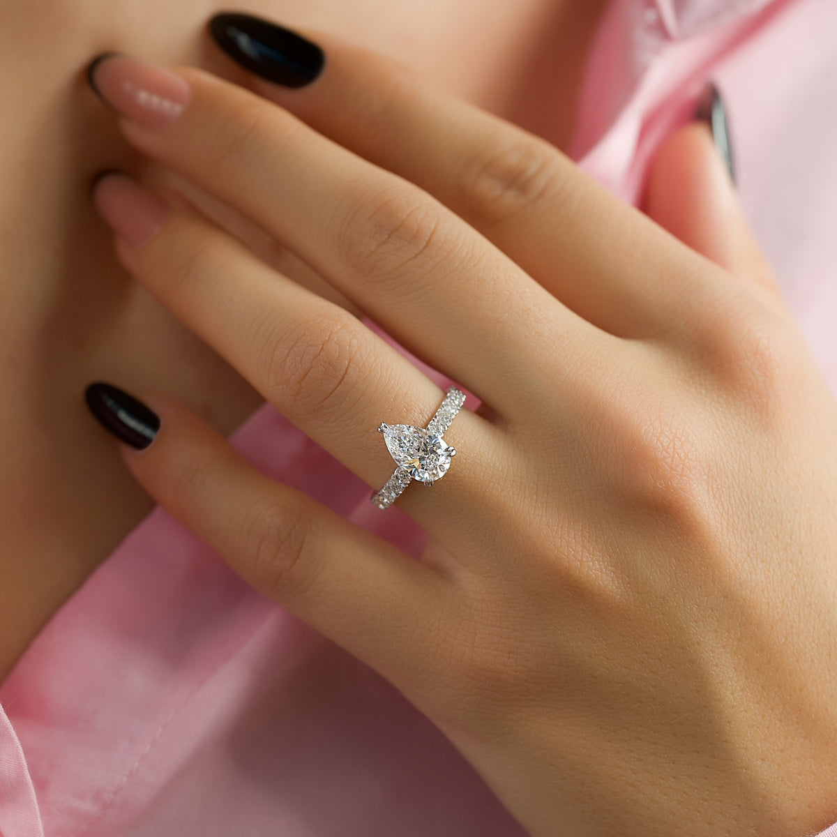 Fanciful Pear Diamond Wedding Ring