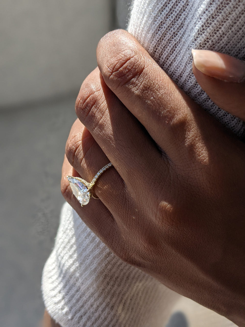 Likable Pear Diamond Wedding Ring