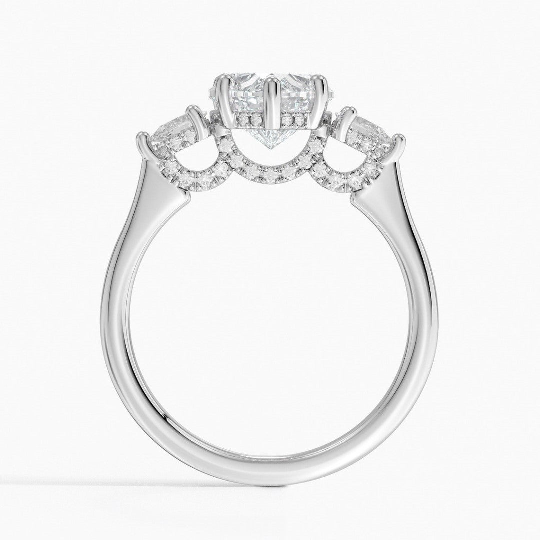 Daisy Heart Cut Wedding Ring