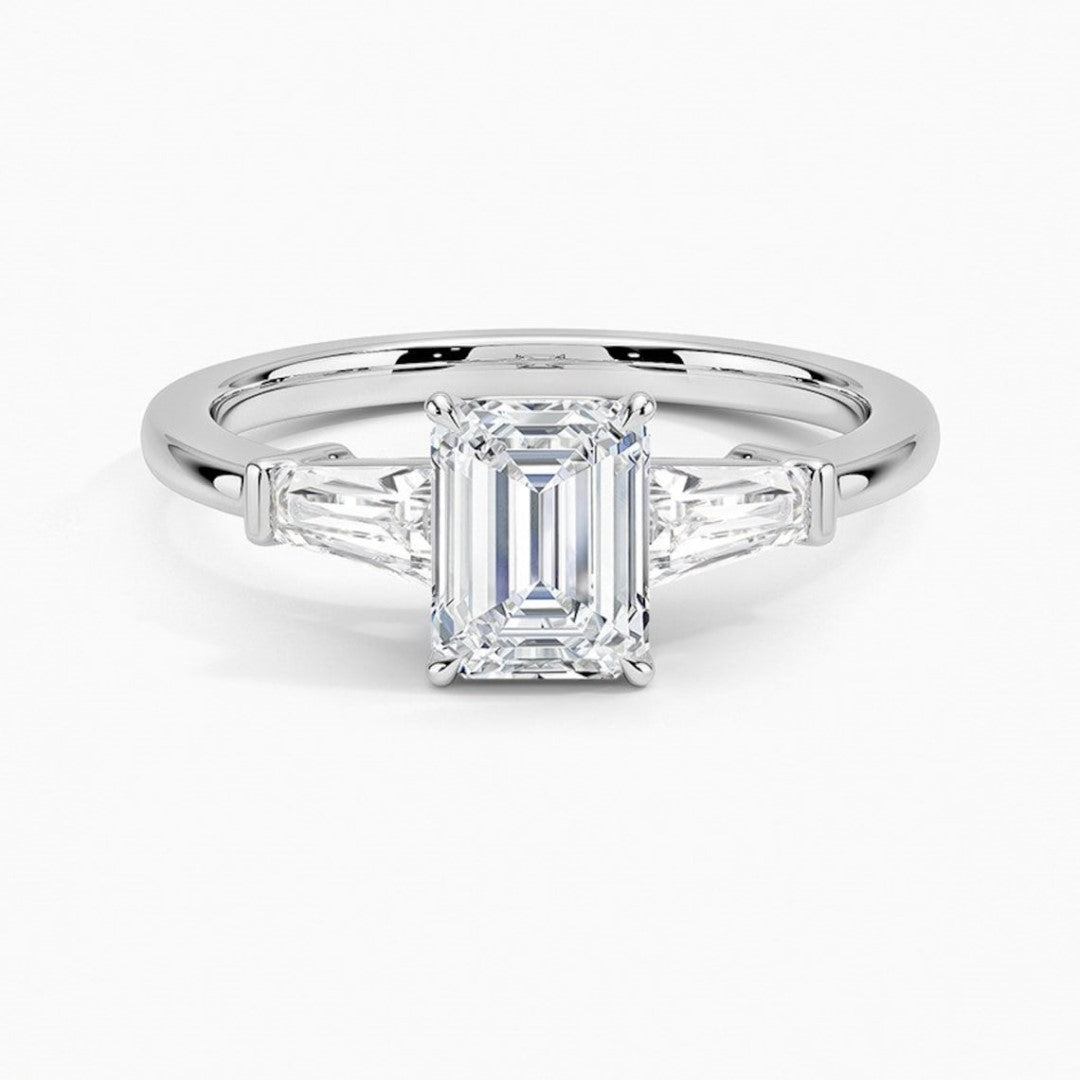 Grandiose Emerald Cut Diamond Ring