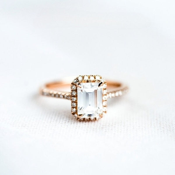 Splendour Emerald Shape Diamond Wedding Ring