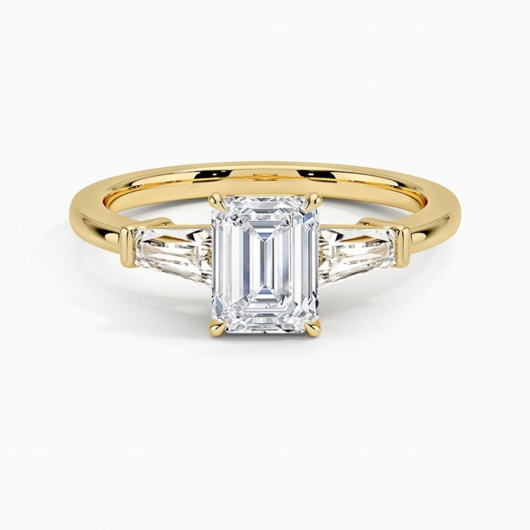 Grandiose Emerald Cut Diamond Ring