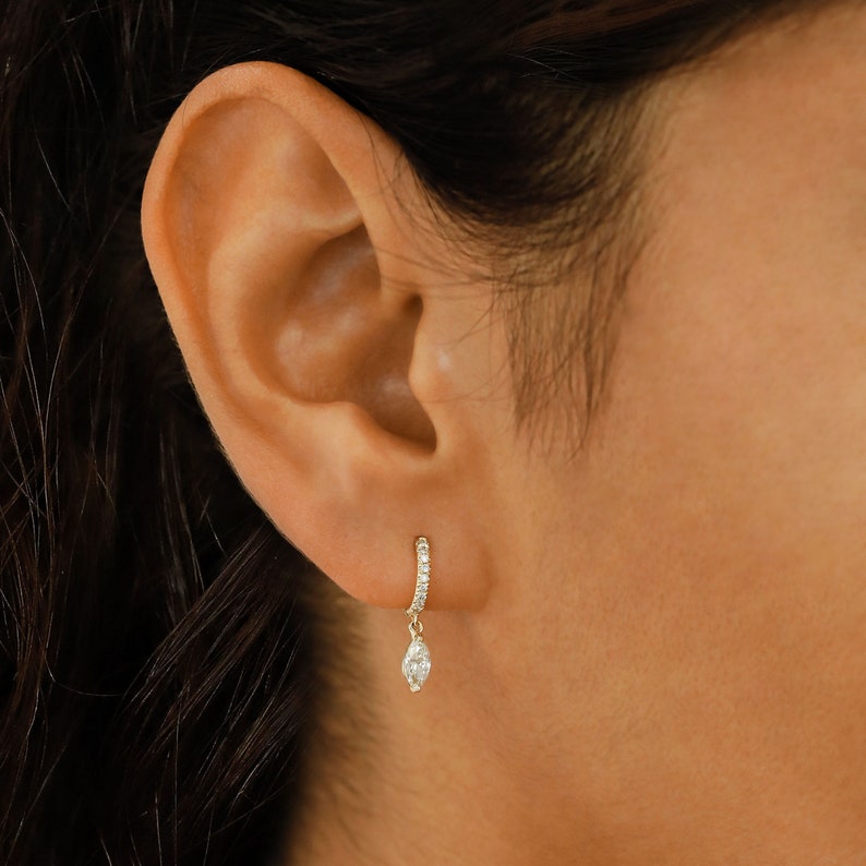 Modern Marquise & Round Diamond Earring