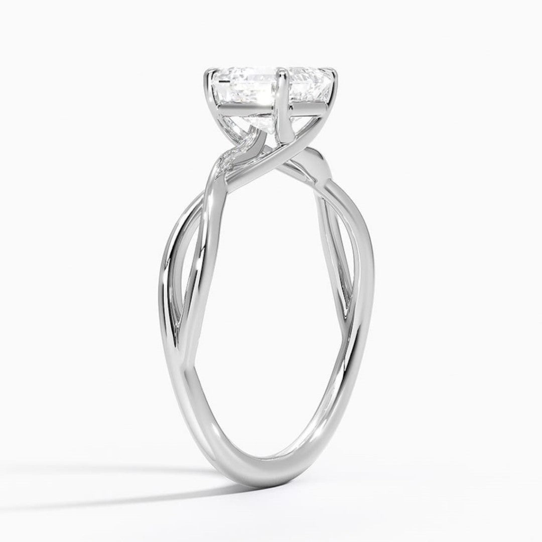 Sleek Design Asscher Cut Solitaire Ring