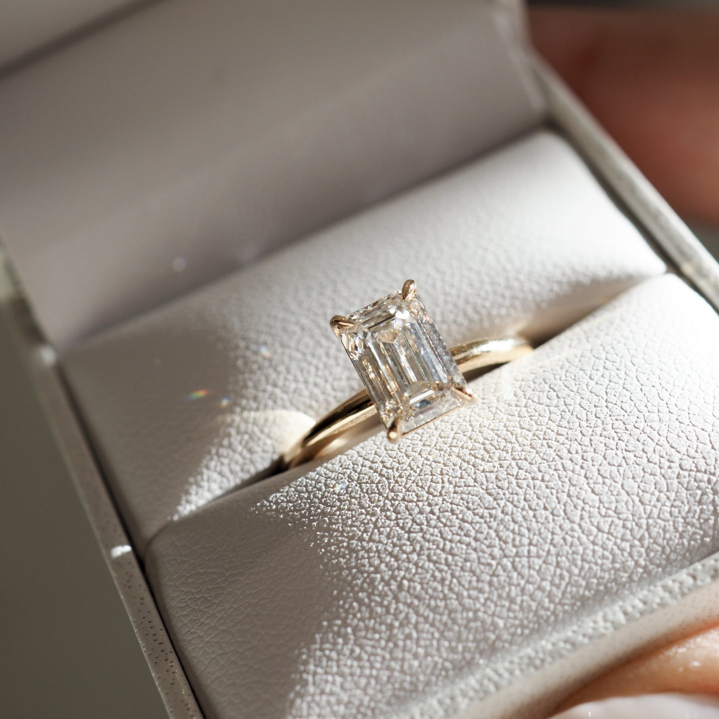 Gratification Emerald Diamond Wedding Ring