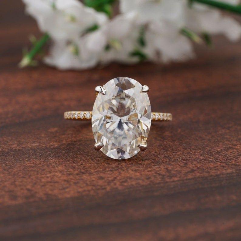 Ornate Oval Shape Diamond Wedding Ring