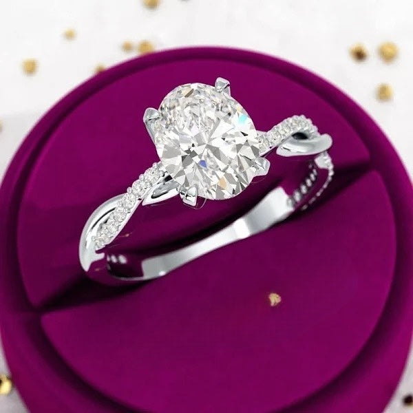 Accomplished Oval Diamond Wedding Ring