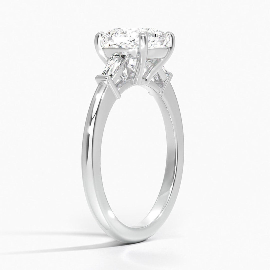 Shiny Cushion Cut Wedding Ring