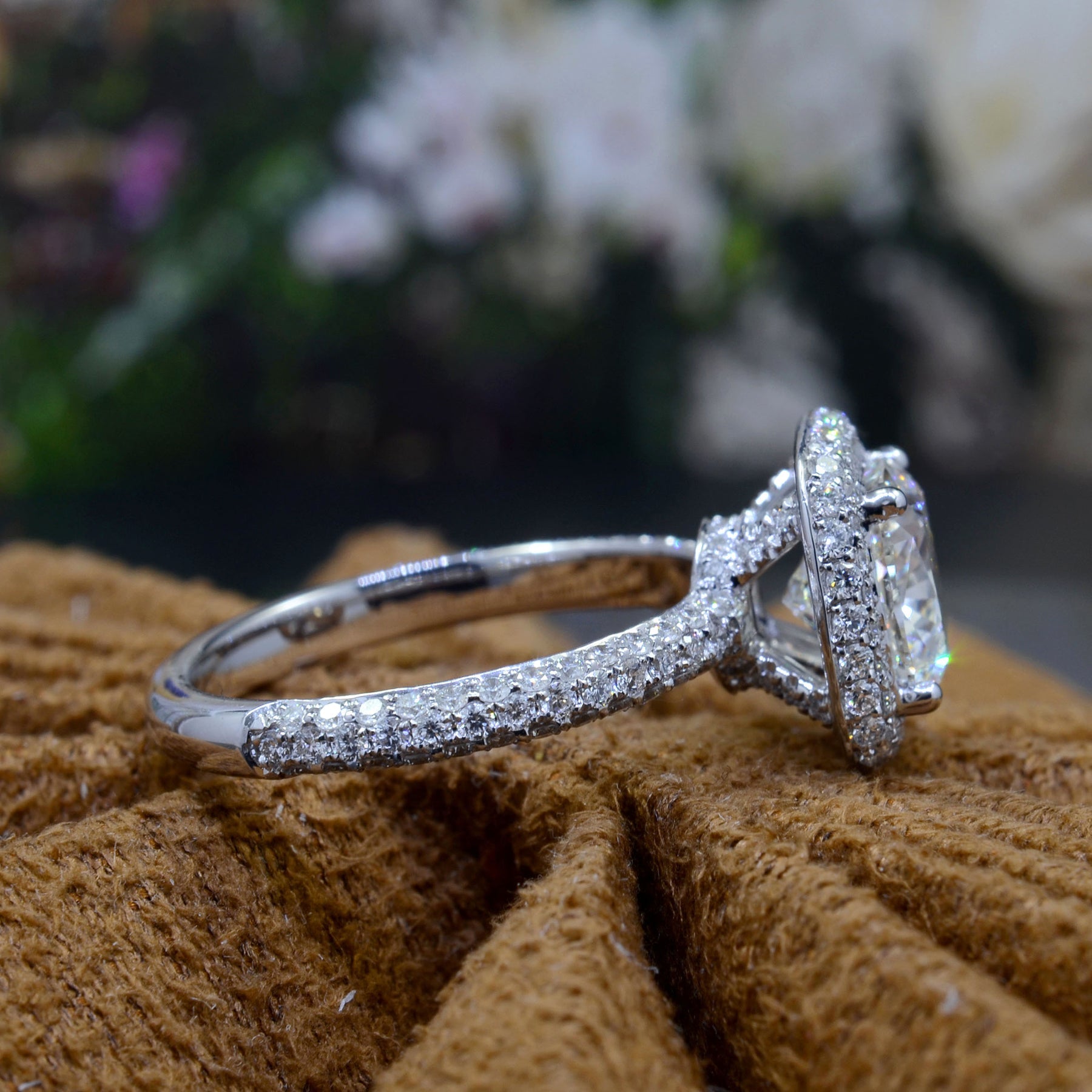 Desirable Cushion Shape Diamond Wedding Ring