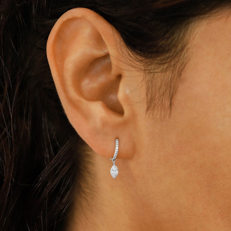 Modern Marquise & Round Diamond Earring