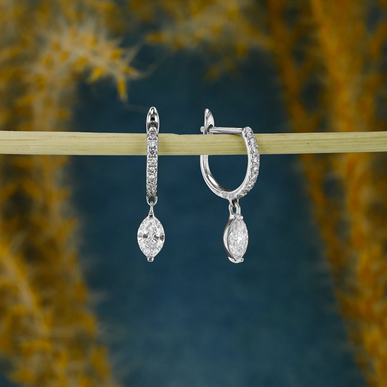 Modern Marquise & Round Diamond Earring