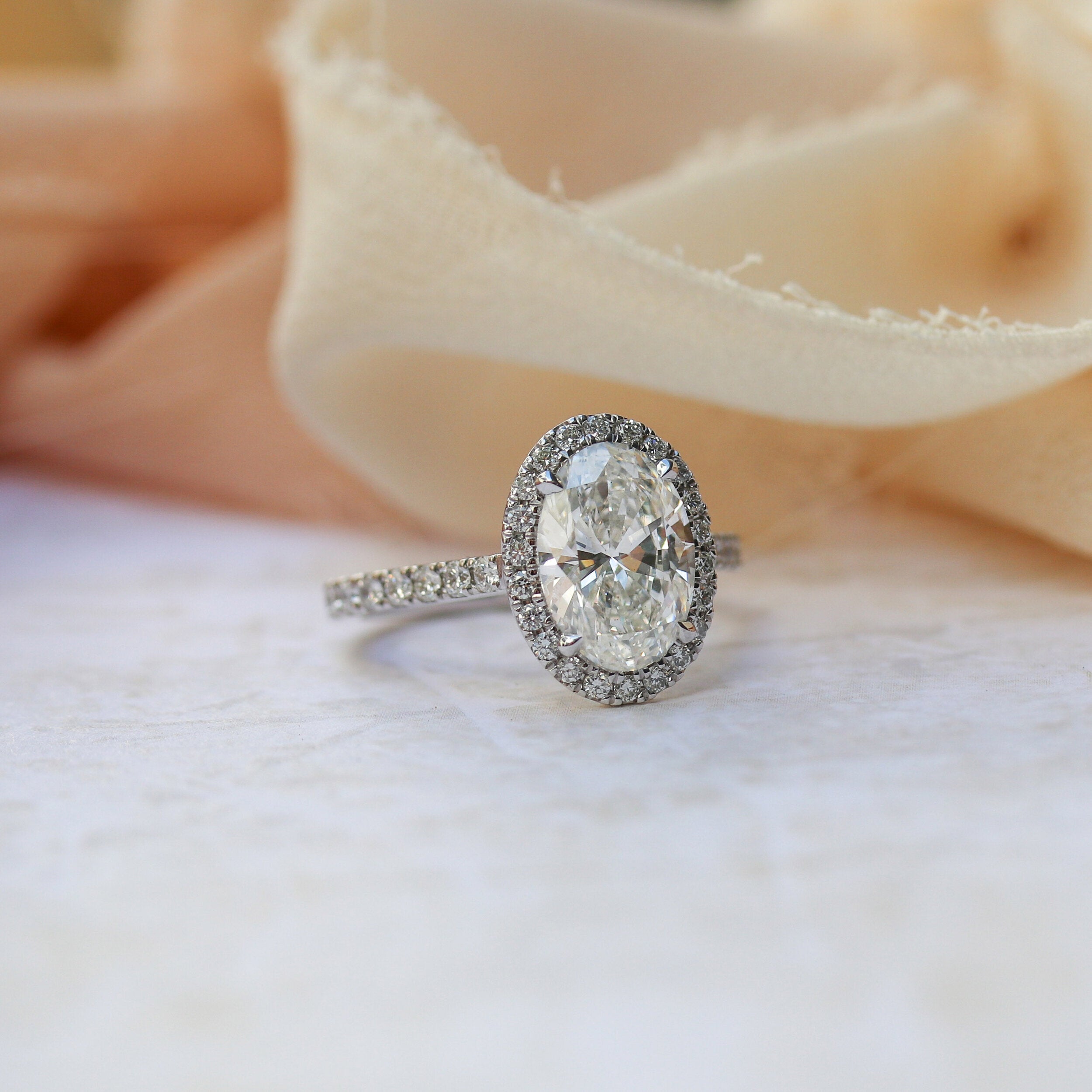 Embellish Oval Shape Diamond Wedding Ring