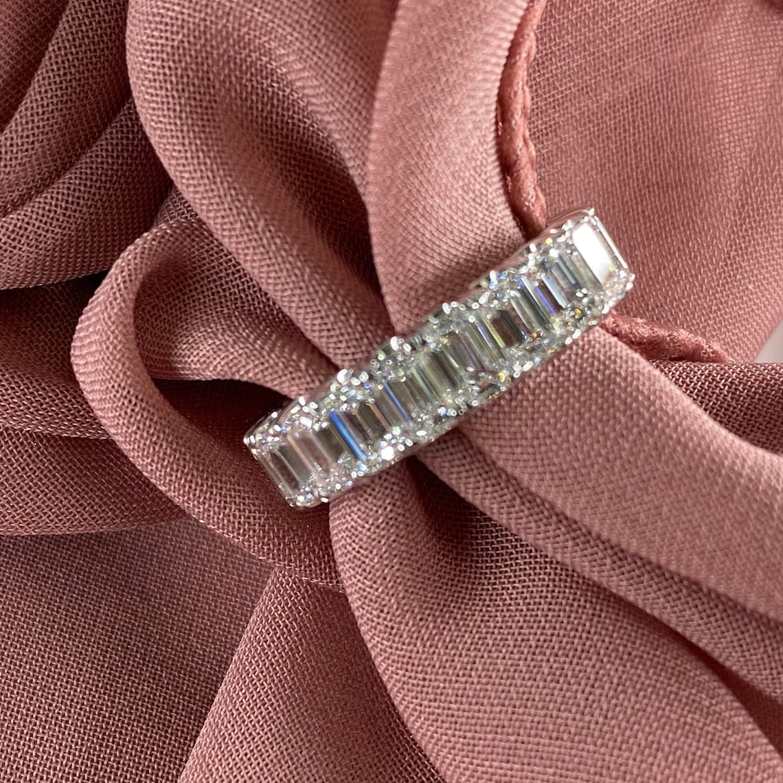 Implausible Emerald Cut Diamond Band