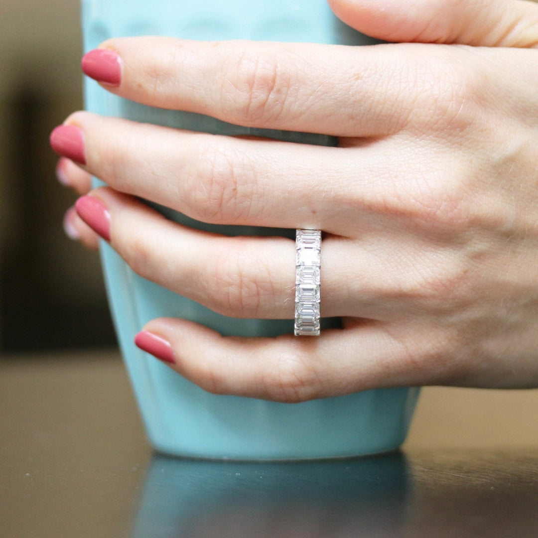 Improbable Emerald Cut Diamond Band