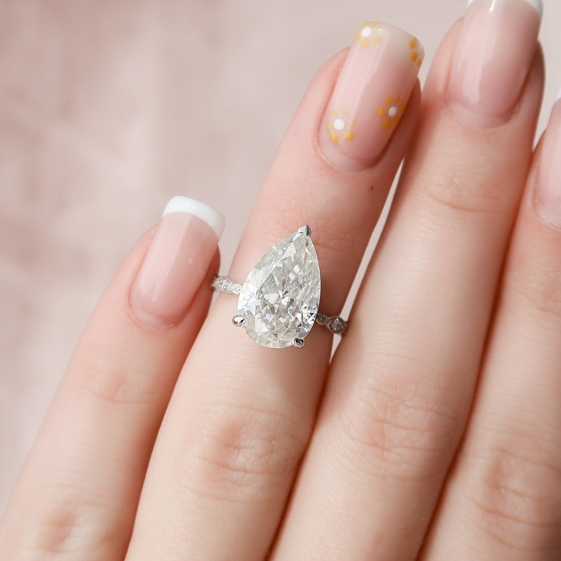 Perceptive Pear Diamond Wedding Ring