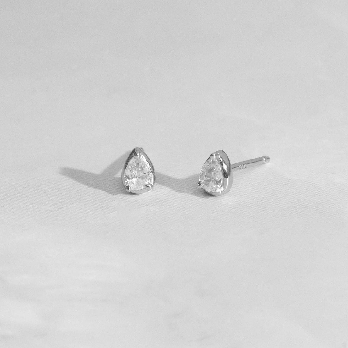 Classic Sparkle Pear Diamond Earring