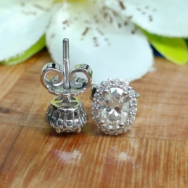 Separate Oval Diamond Earring