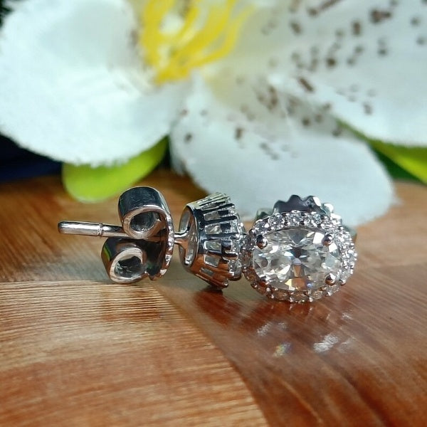 Separate Oval Diamond Earring