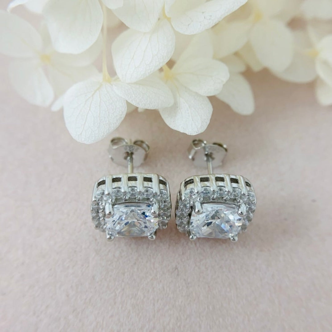 Unusual Cushion Diamond Earring