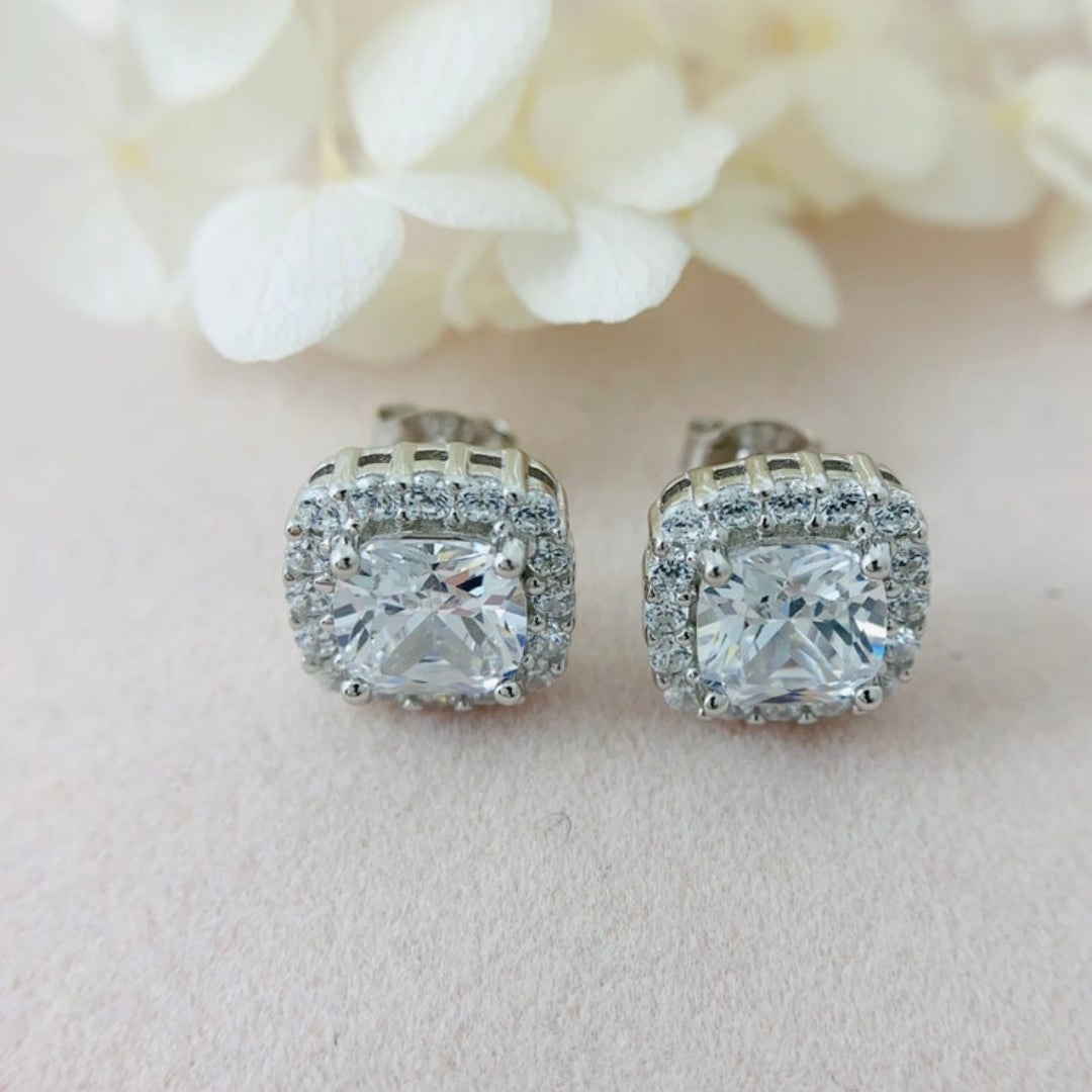 Unusual Cushion Diamond Earring