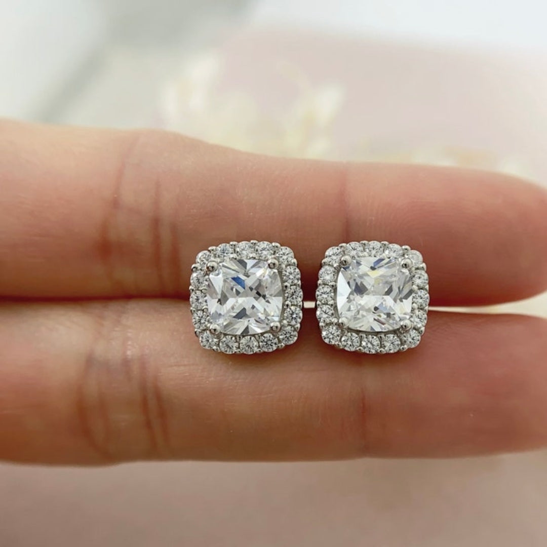 Unusual Cushion Diamond Earring