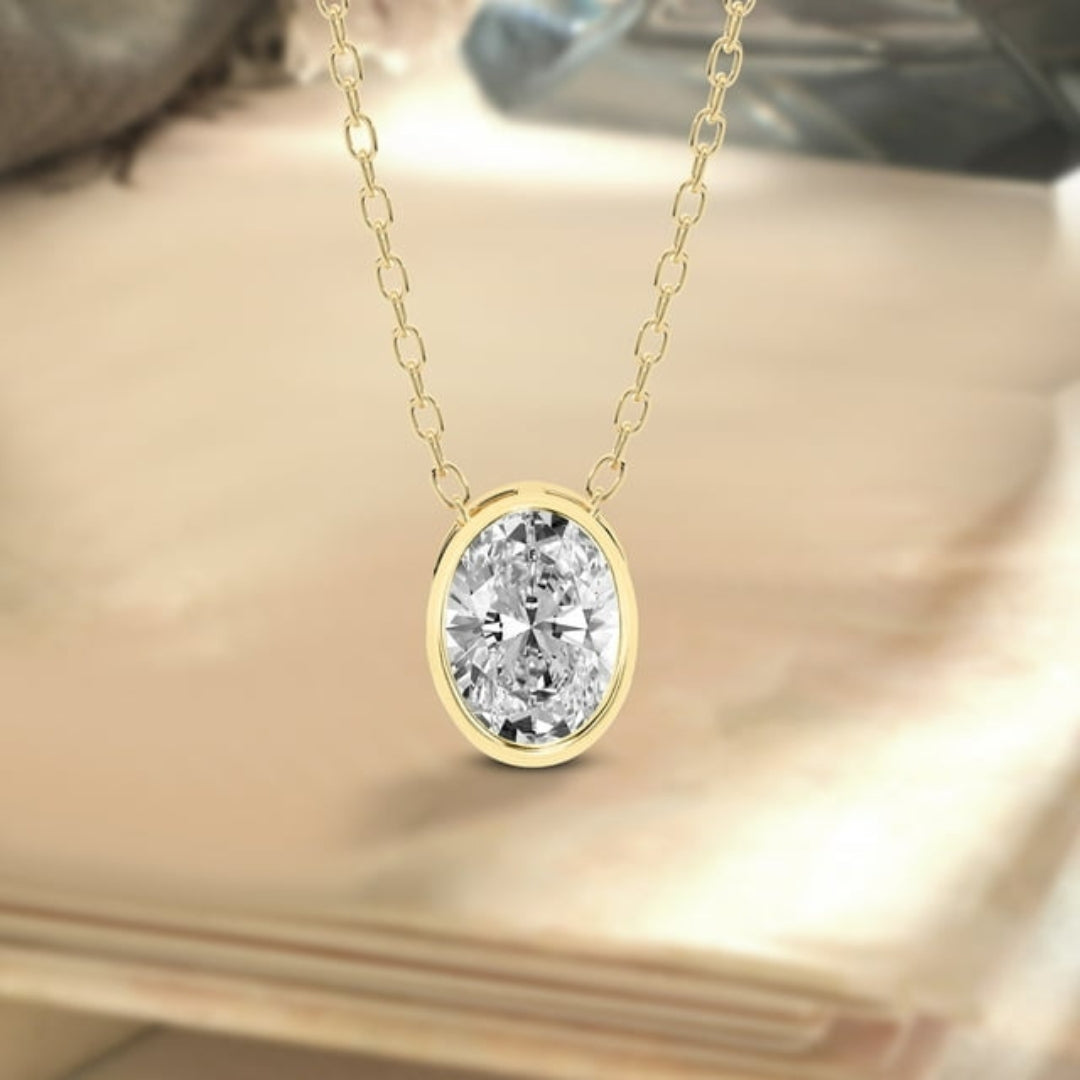 Gothic Twinkle Round Diamond Necklace