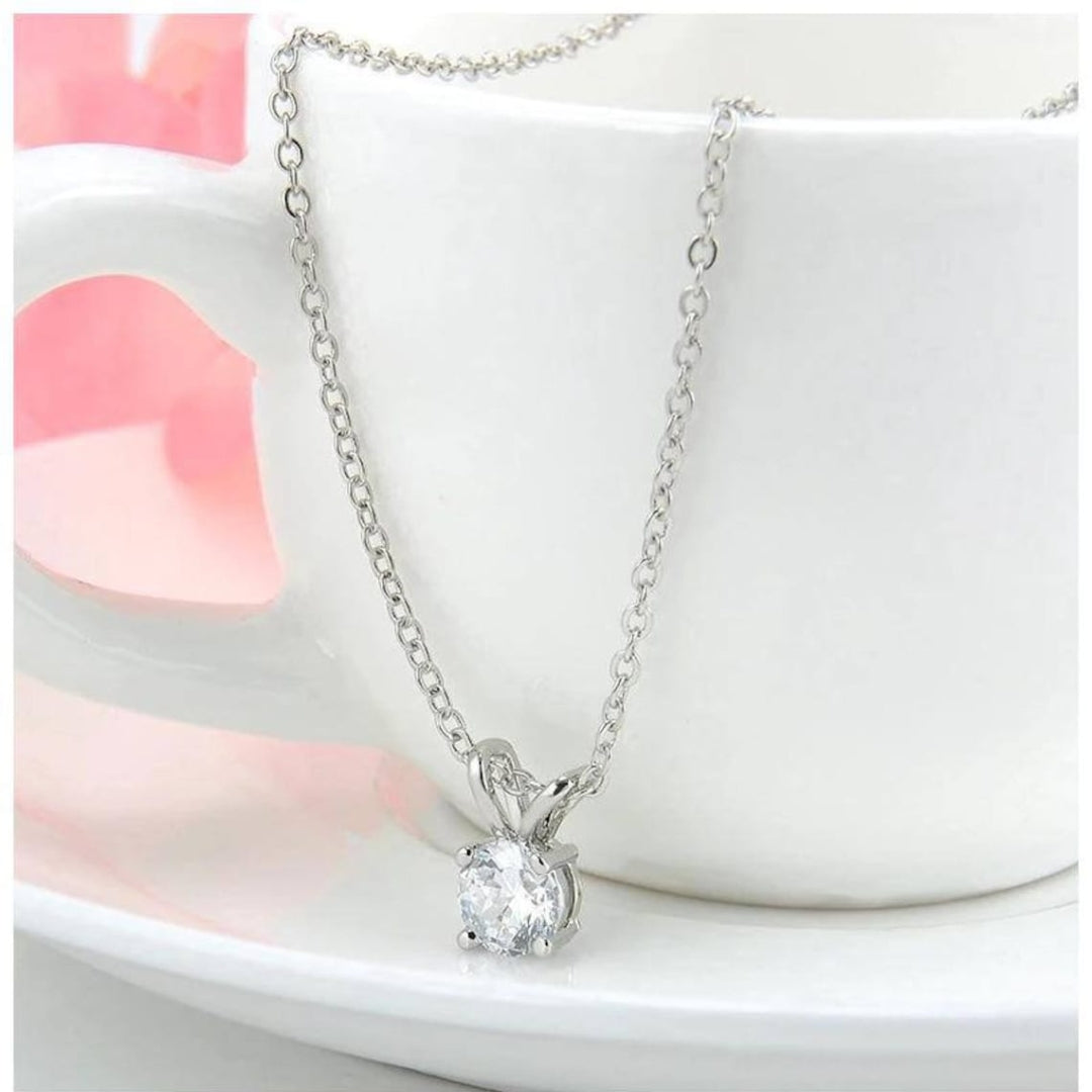 Solitary Round Diamond Necklace