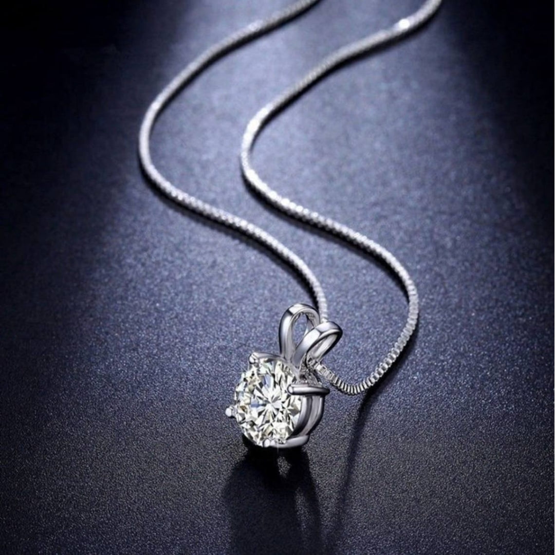 Solitary Round Diamond Necklace