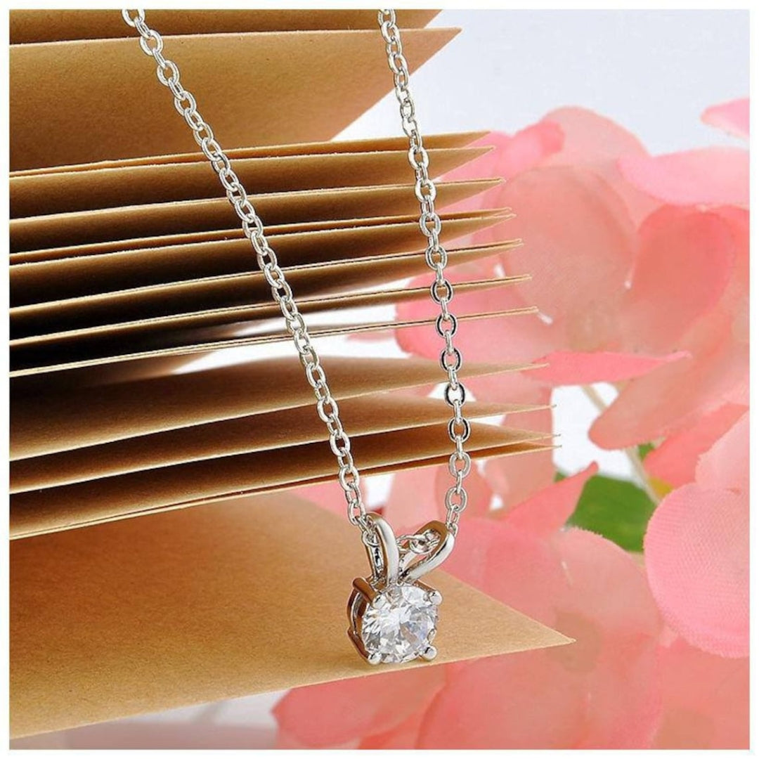 Solitary Round Diamond Necklace