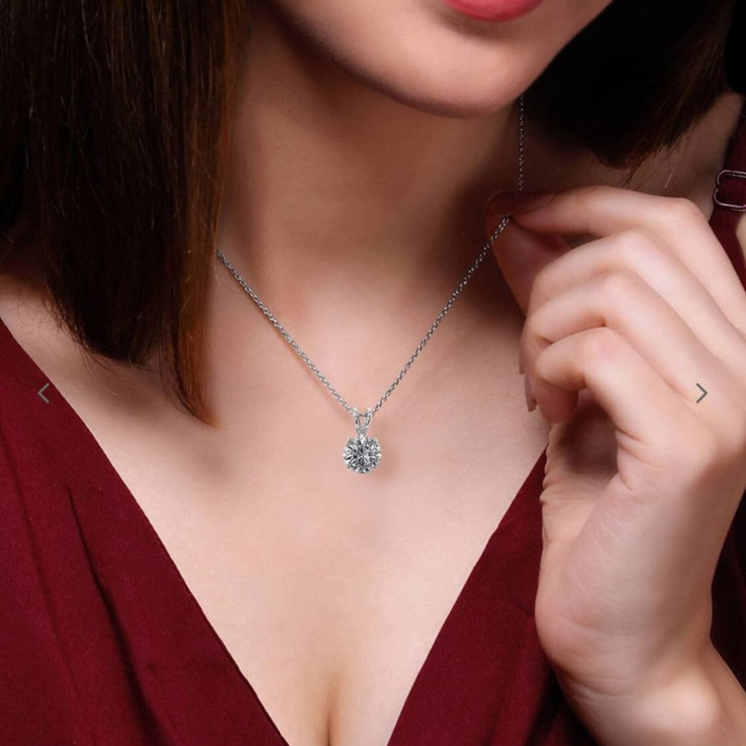 Solitary Round Diamond Necklace