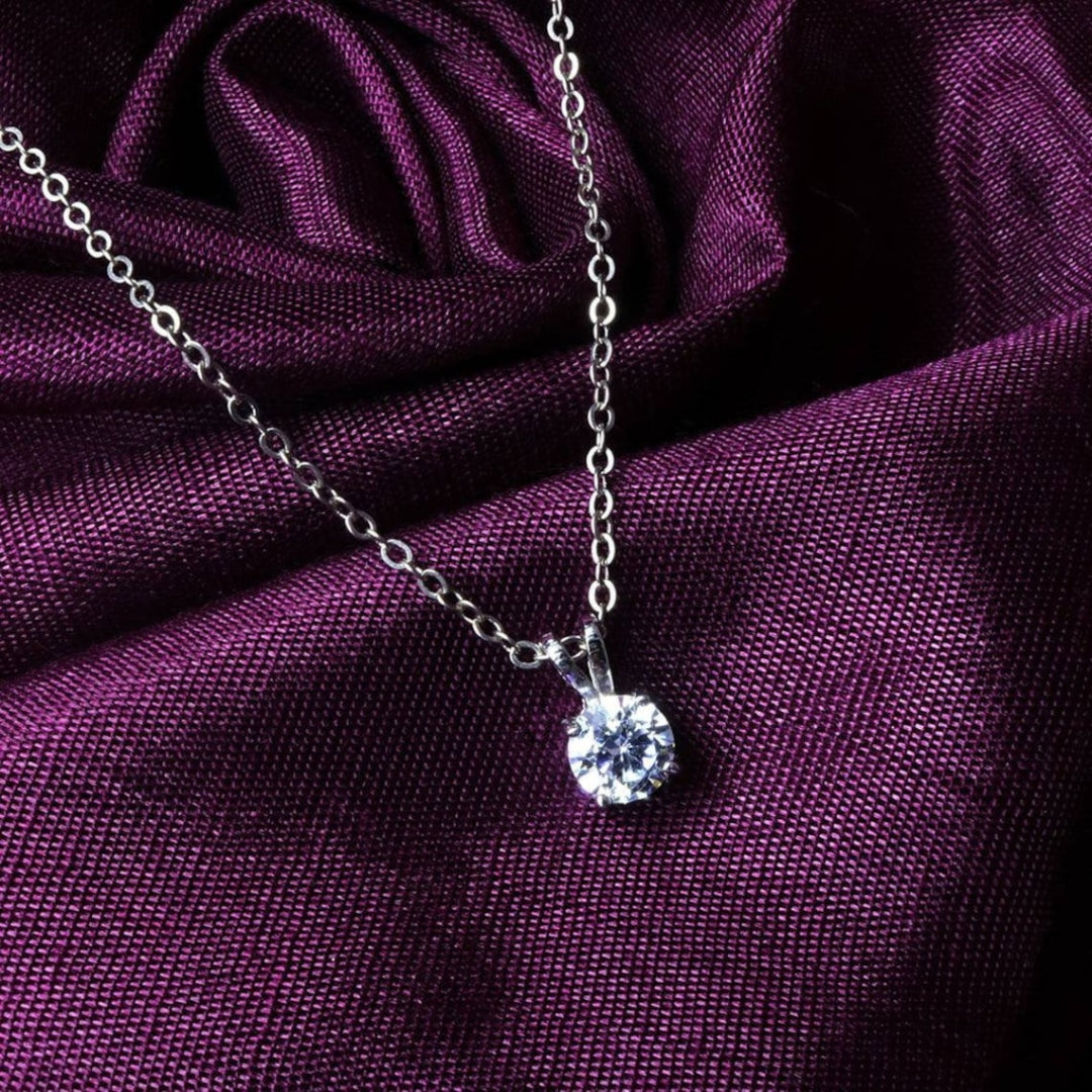 Solitary Round Diamond Necklace