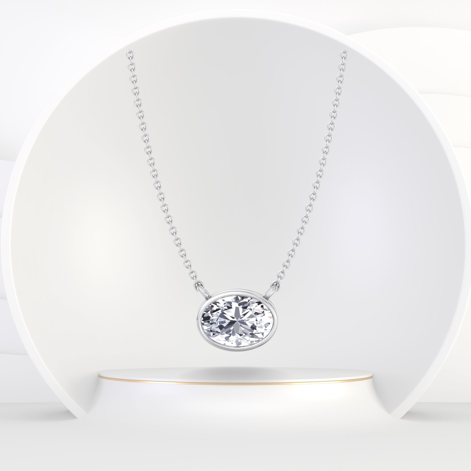 Published Oval Diamond Necklace