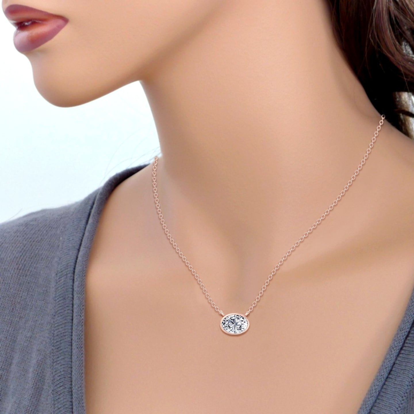 Published Oval Diamond Necklace