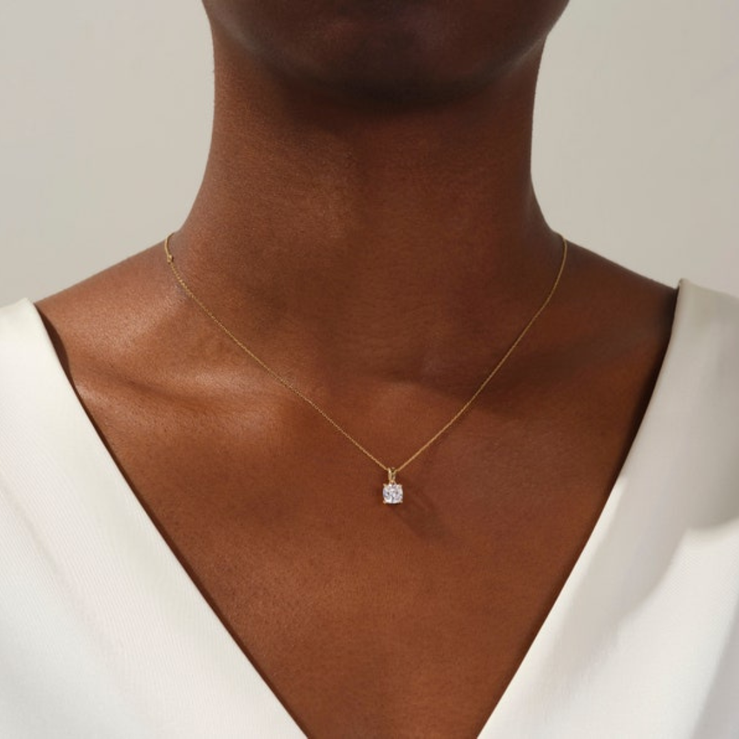 Shimmer Cushion Diamond Necklace
