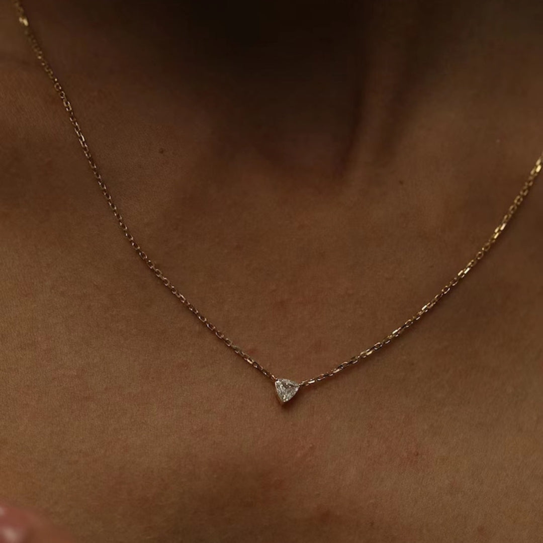 Inventive Trillion Diamond Necklace