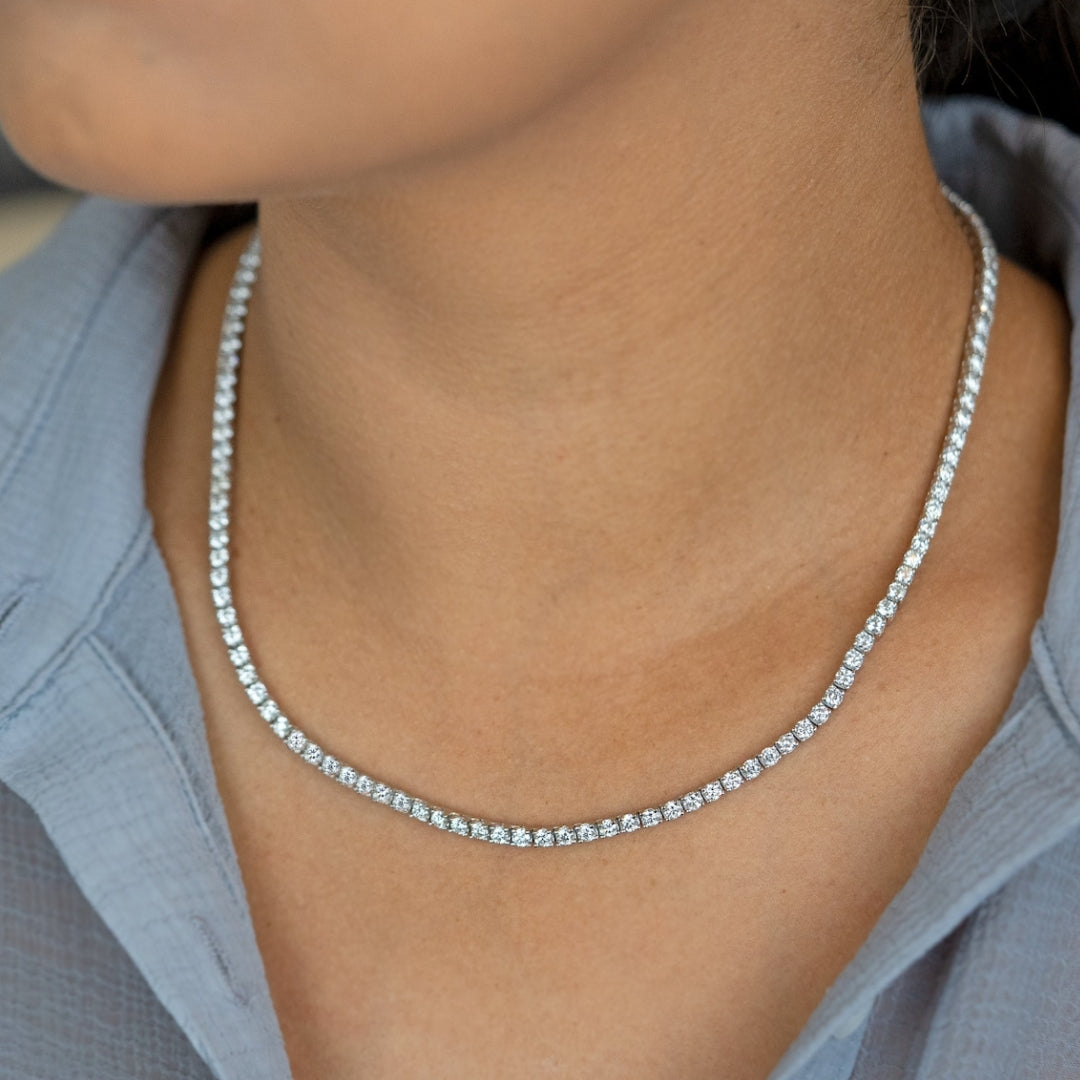 Modernistic Round Diamond Necklace