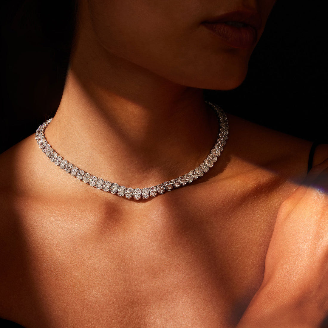 Expressive Oval Diamond Necklace