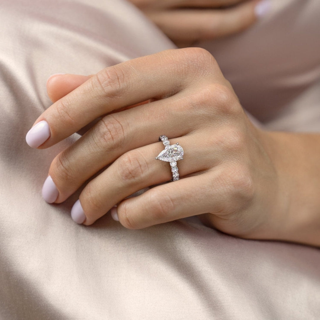 Tempting Pear Shape Diamond Wedding Ring