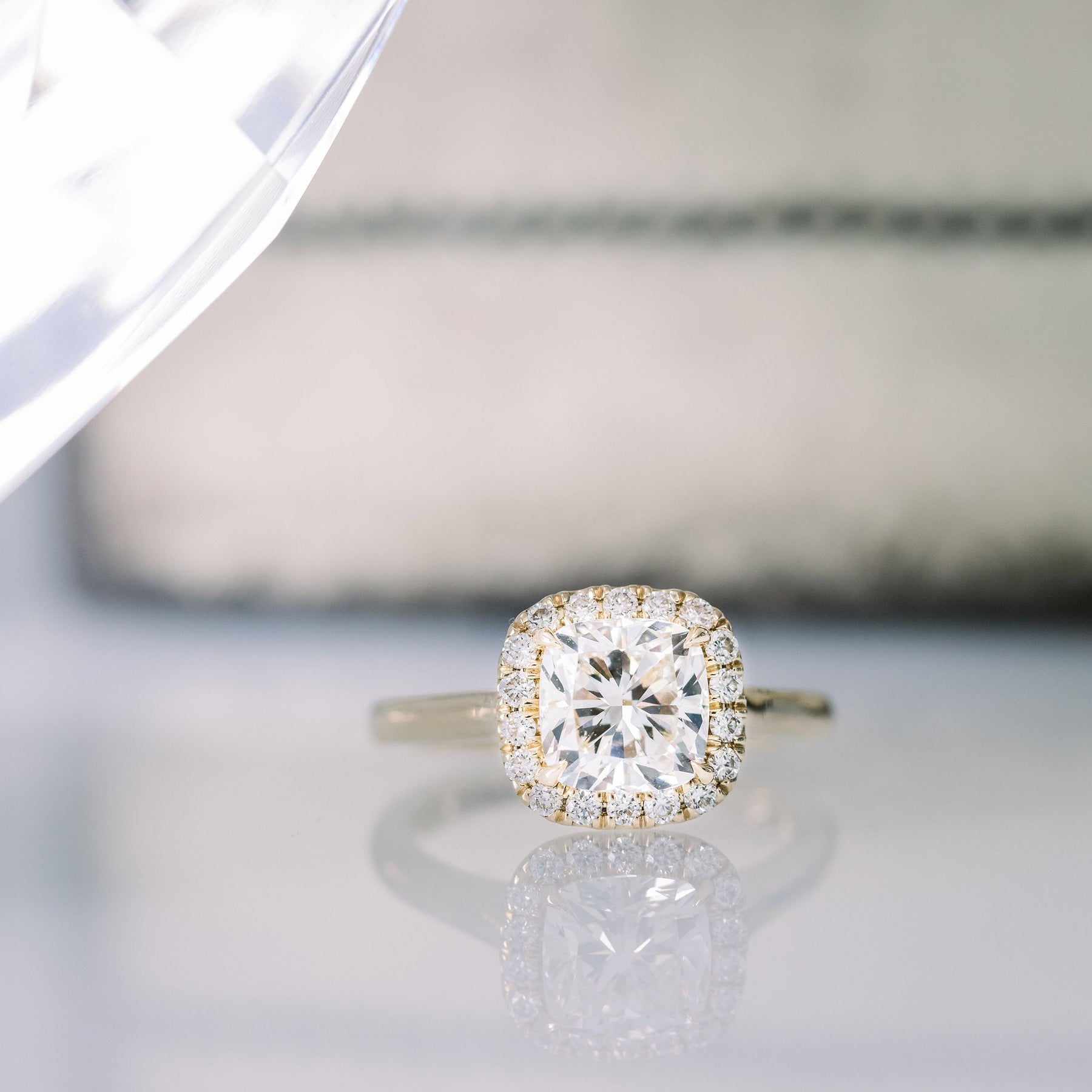 Illuminated Cushion Shape Diamond Wedding Ring