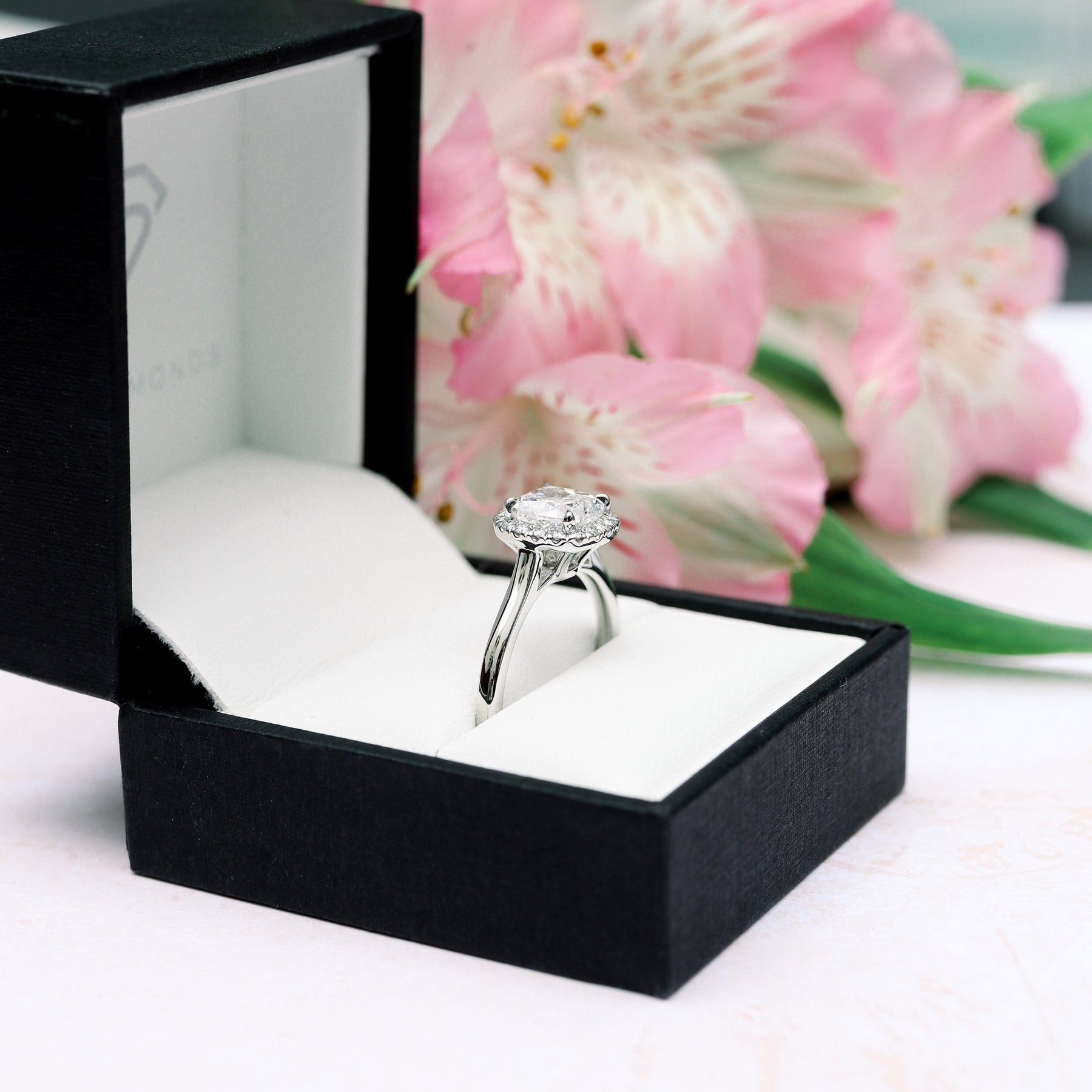 Illuminated Cushion Shape Diamond Wedding Ring