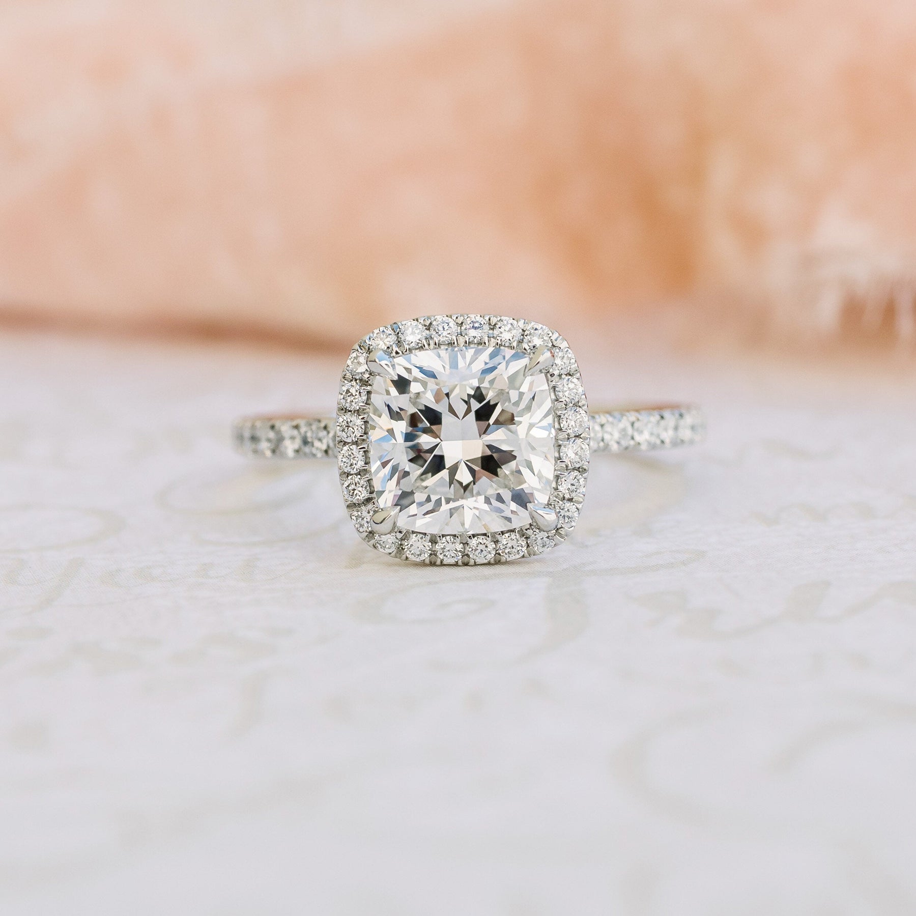 Grandness Cushion Shape Diamond Wedding Ring