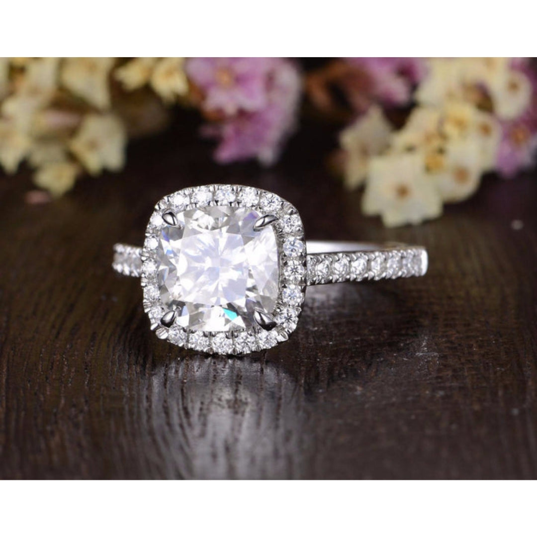 Fancy Cushion Shape Diamond Wedding Ring