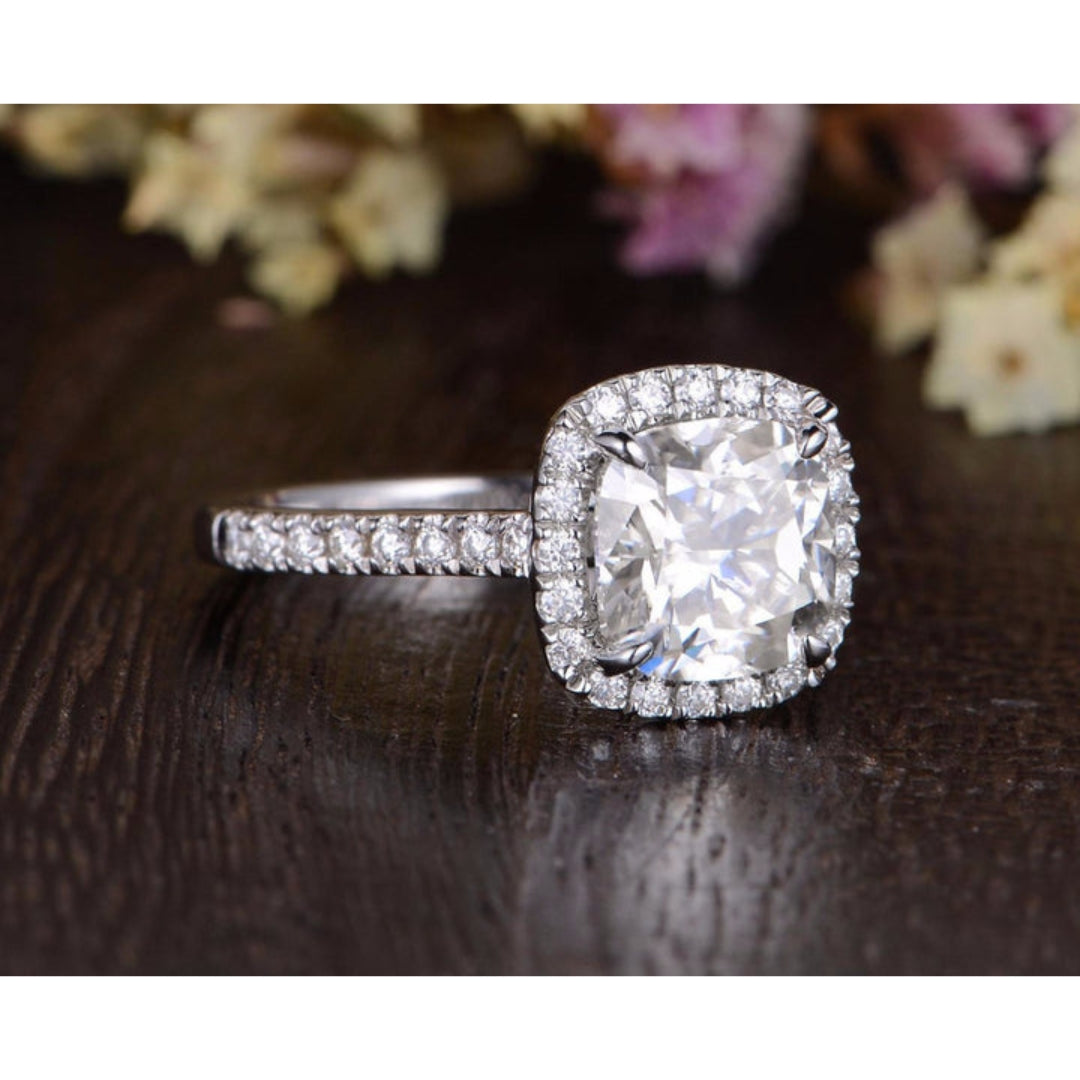 Fancy Cushion Shape Diamond Wedding Ring