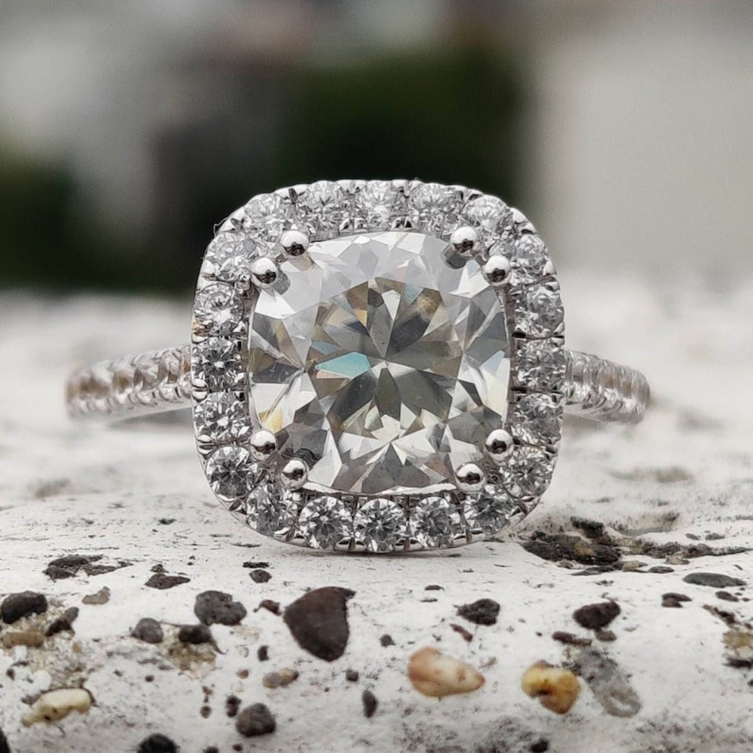 Gratified Cushion Shape Diamond Wedding Ring