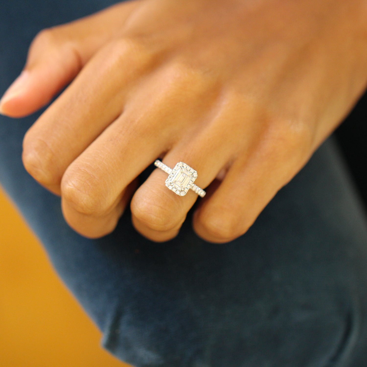 Eminently Emerald Shape Diamond Wedding Ring