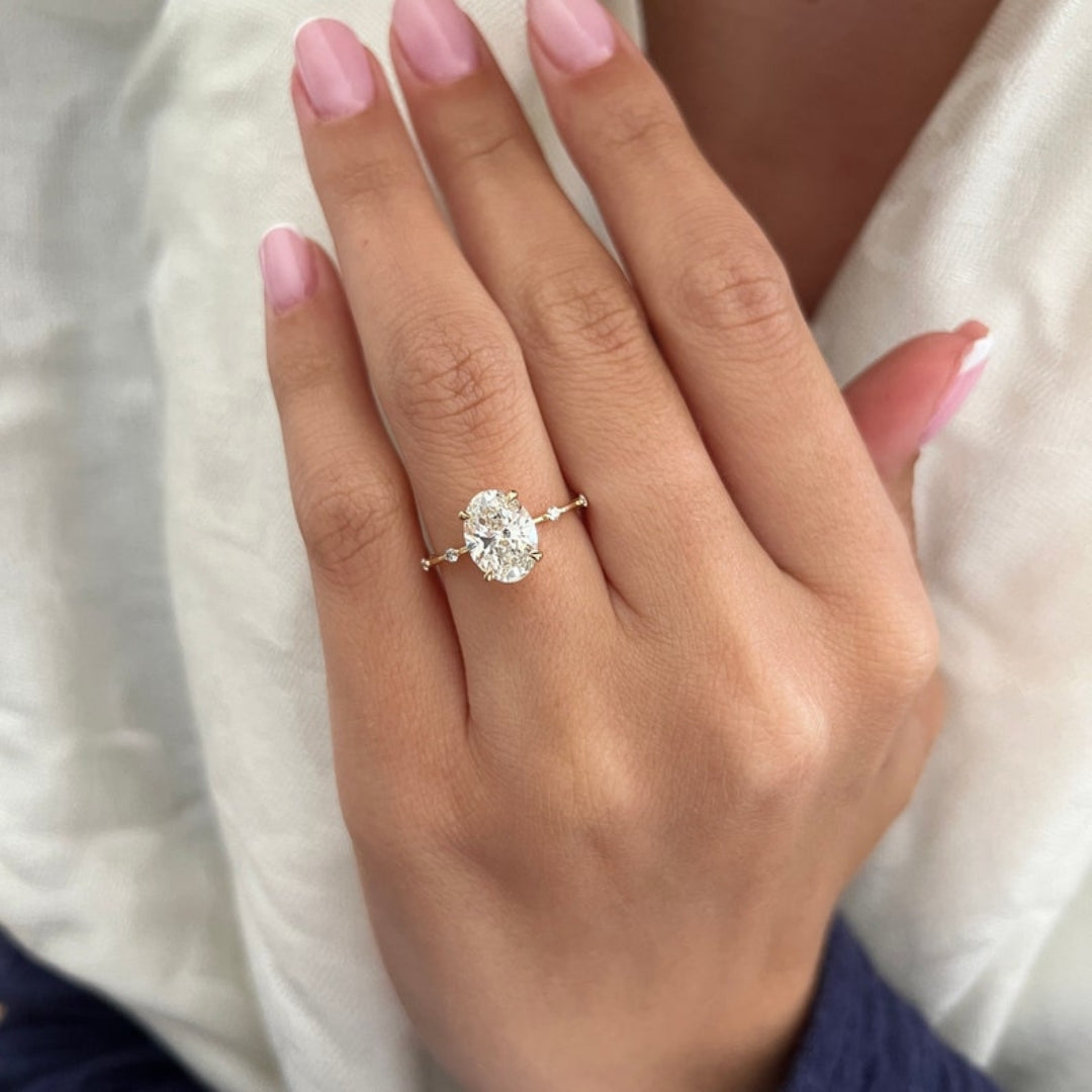 Glimmer Oval Shape Diamond Wedding Ring