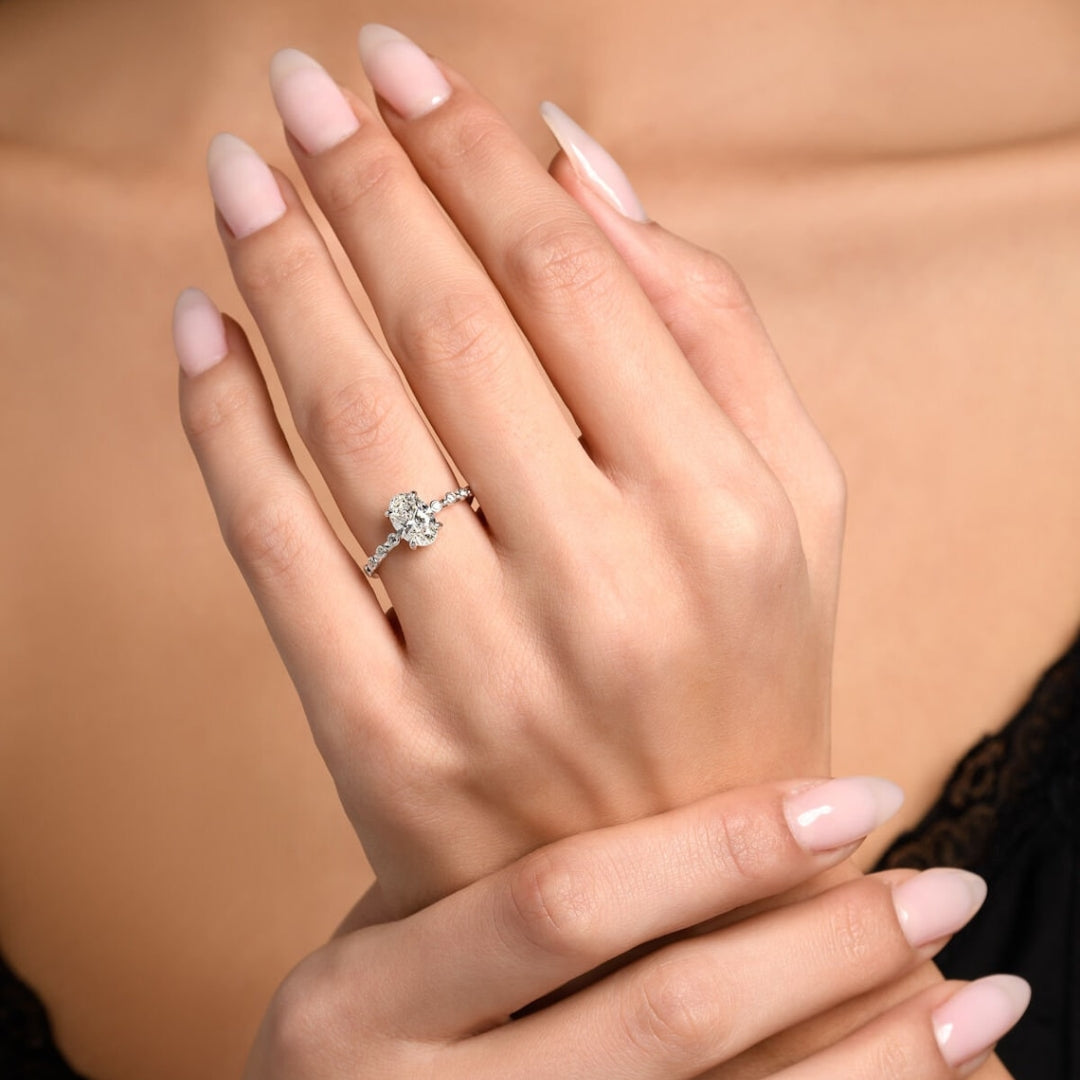 Gladness Oval Diamond Wedding Ring