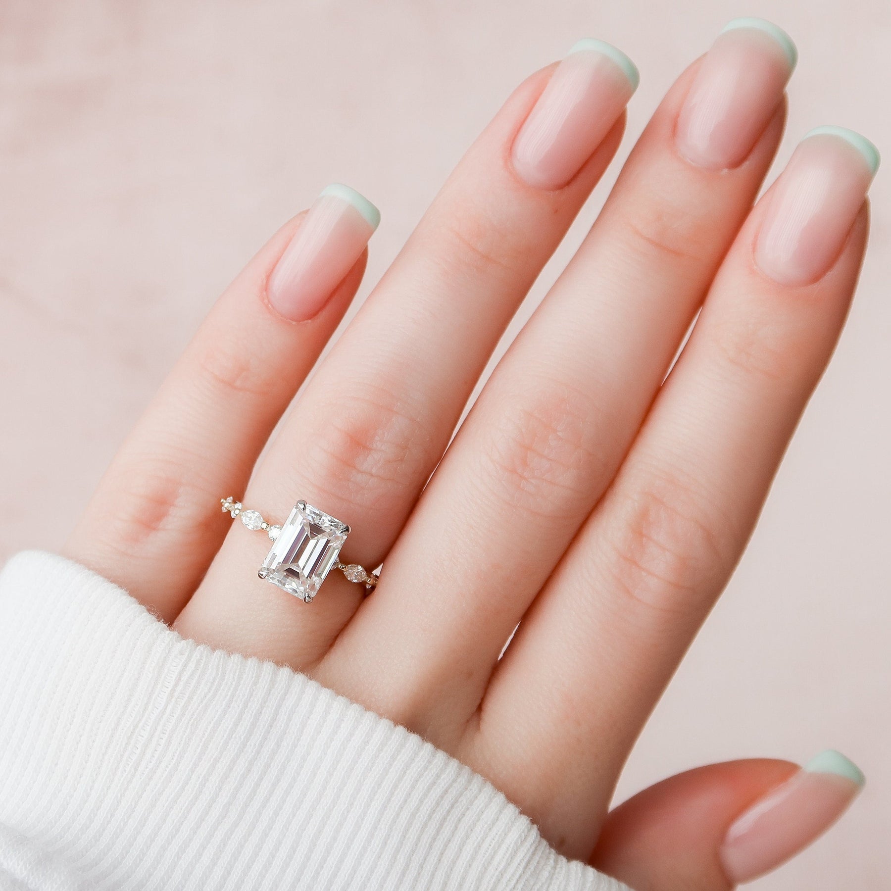 Felicity Emerald Diamond Wedding Ring