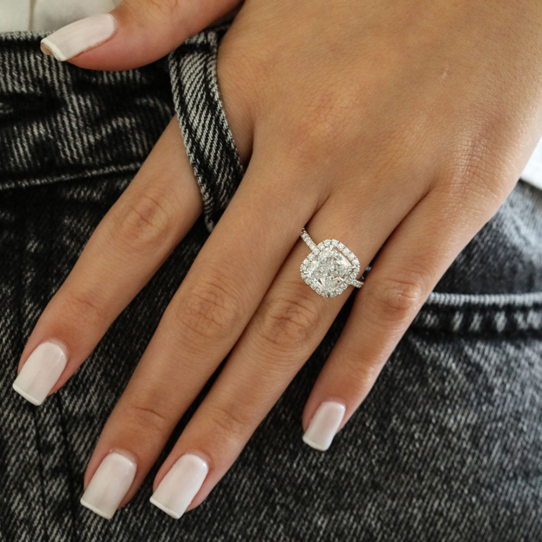 Noticeable Cushion Diamond Wedding Ring